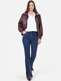 PANTALONI JEANS BLU CON SPACCO FRONTALE