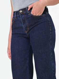 PANTALONI JEANS BLU NAVY A PALAZZO