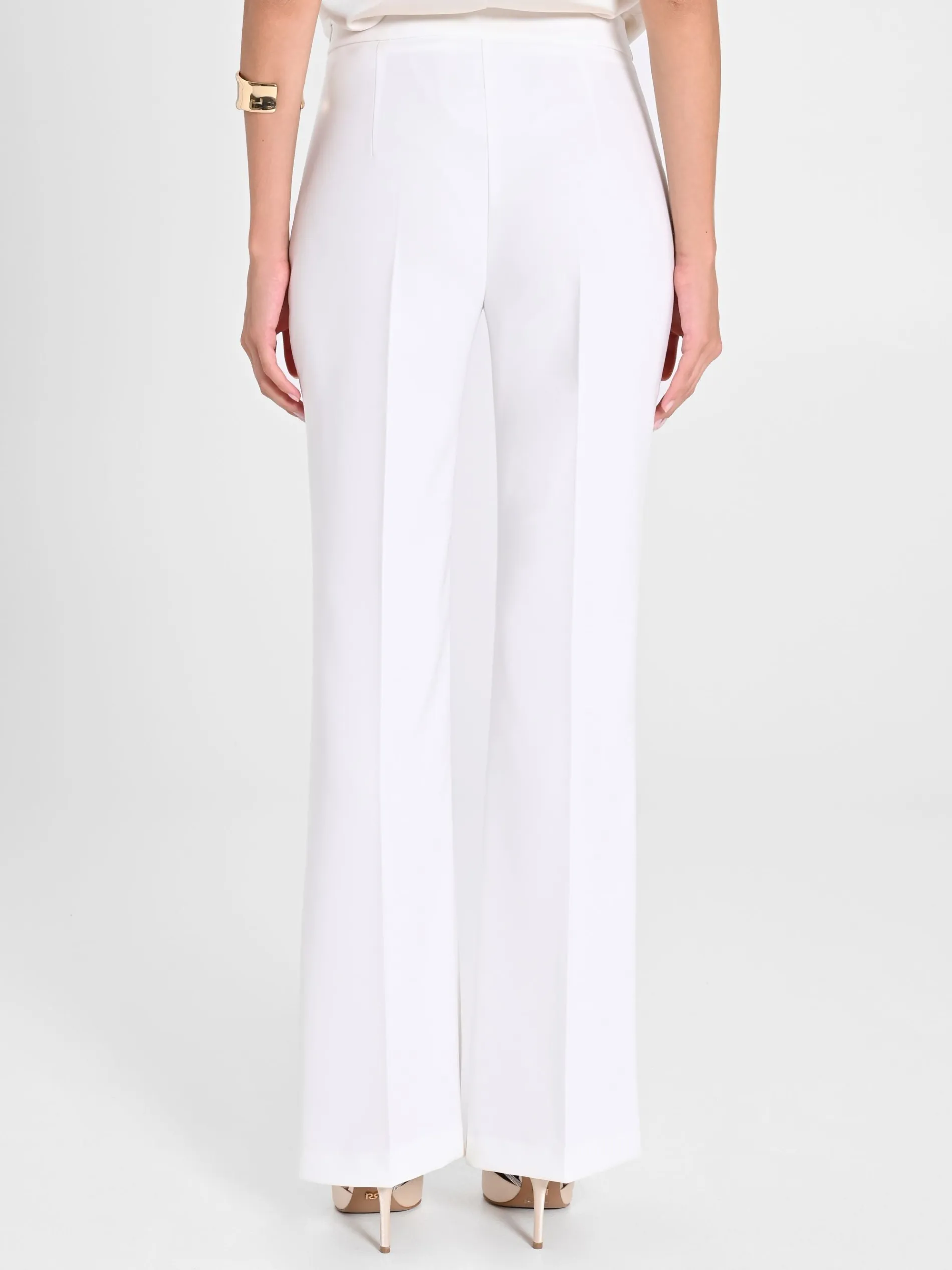 PANTALONI MID FLARED IN TESSUTO TECNICO BIANCO