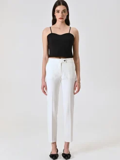 PANTALONI SLIM IN TESSUTO TECNICO BIANCO