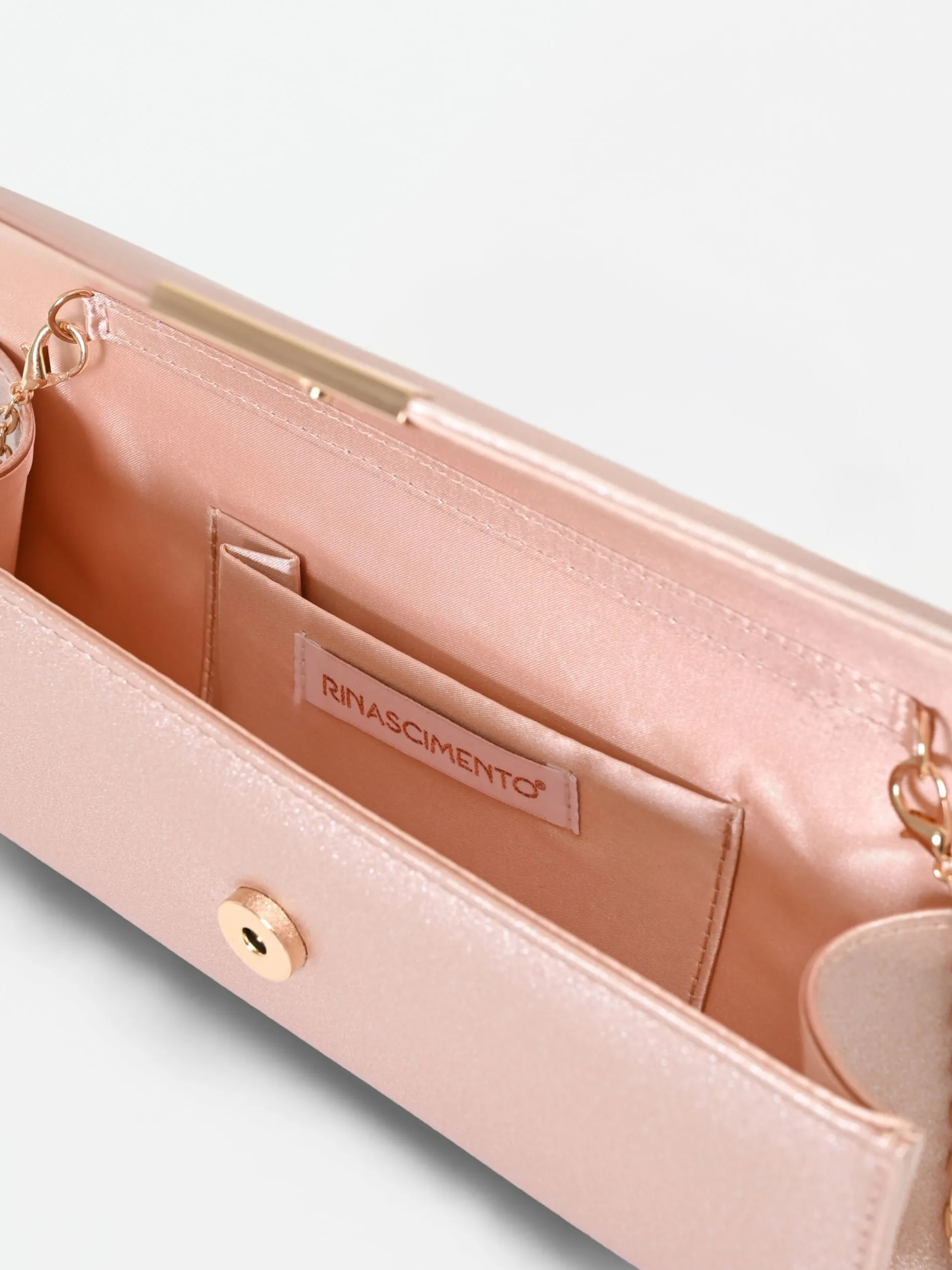 POCHETTE ROSA CON TEXTURE GLITTERATA