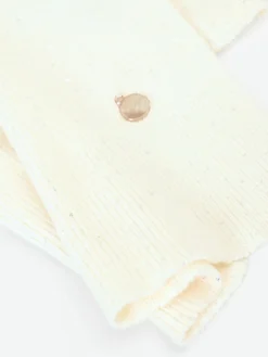 SCIARPA IN MAGLIA PANNA CON PAILLETTES