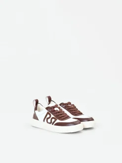 SNEAKER CIOCCOLATO CON INSERTI EFFETTO COCCODRILLO