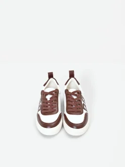 SNEAKER CIOCCOLATO CON INSERTI EFFETTO COCCODRILLO