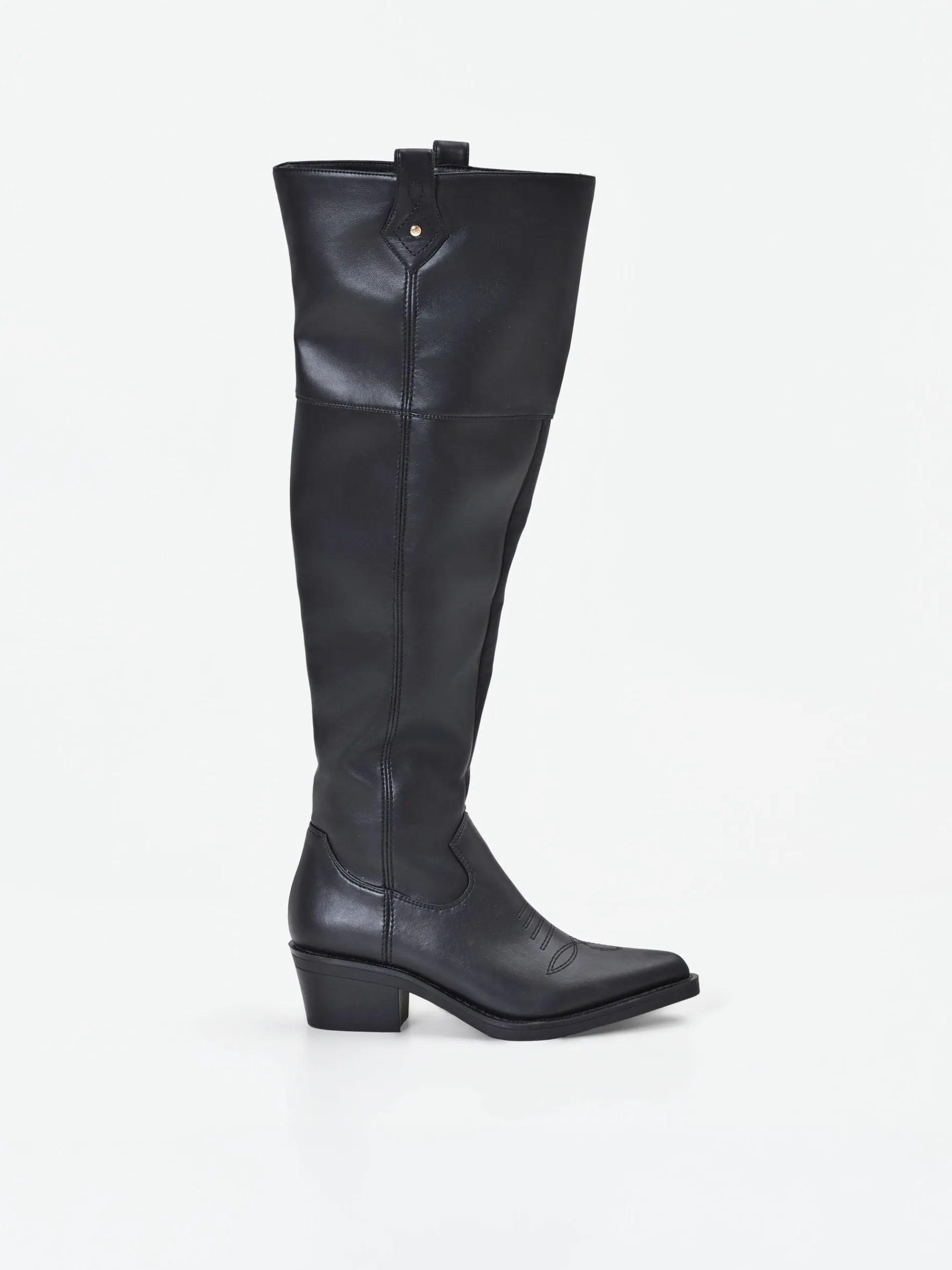 STIVALE NERO STILE TEXANO CON GAMBALE ALTO