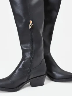 STIVALE NERO STILE TEXANO CON GAMBALE ALTO