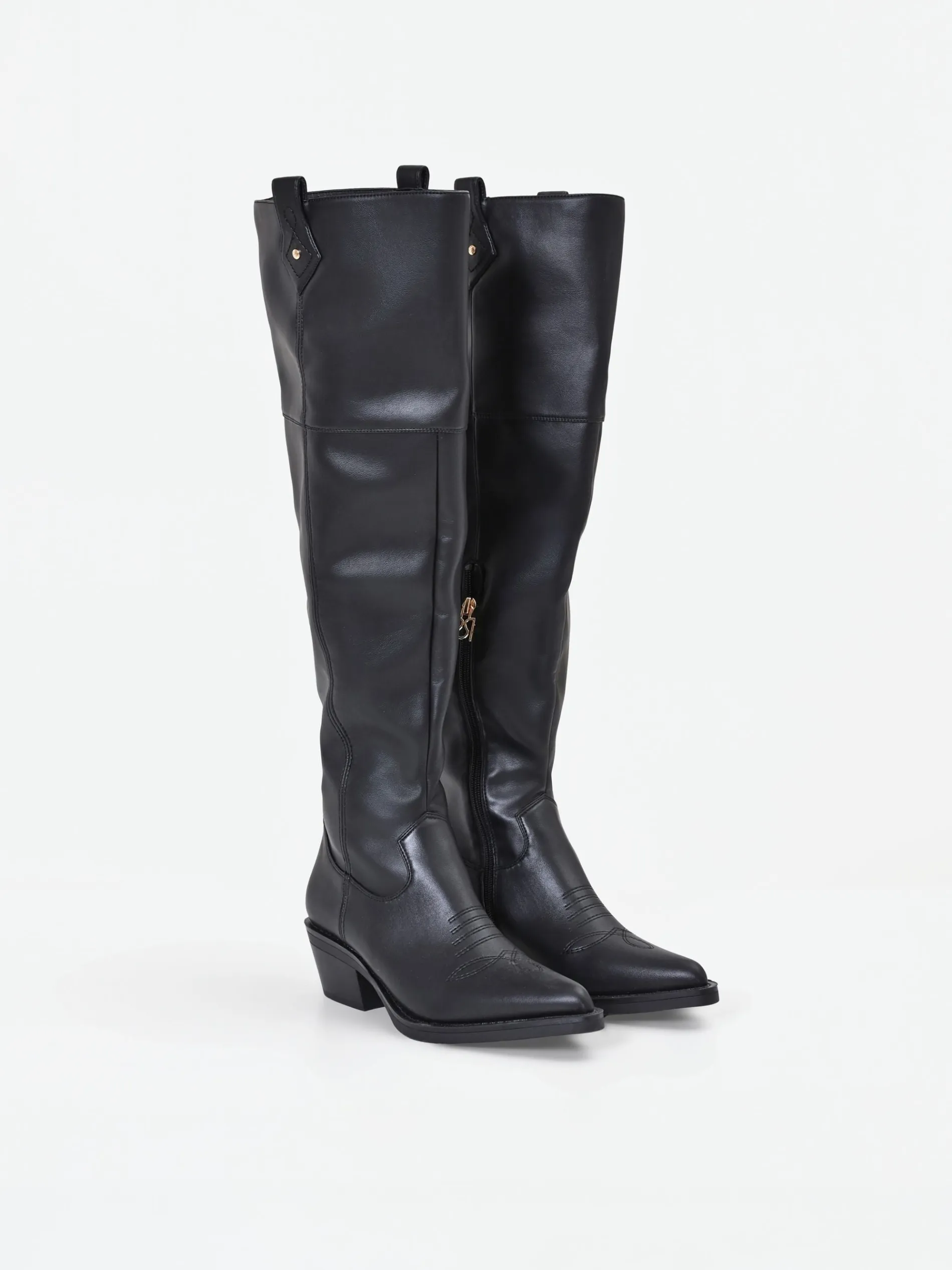 STIVALE NERO STILE TEXANO CON GAMBALE ALTO