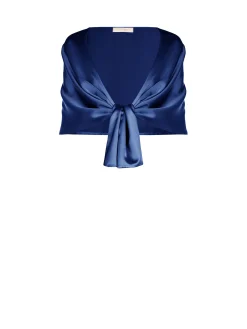 STOLA ATELIER IN RASO BLU INDACO