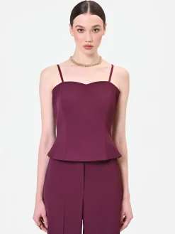 TOP BORDEAUX CON SCOLLO A CUORE