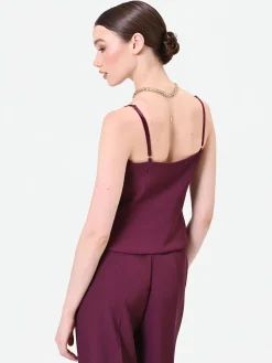 TOP BORDEAUX CON SCOLLO A CUORE