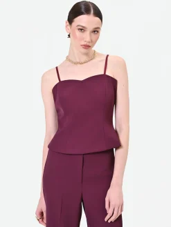 TOP BORDEAUX CON SCOLLO A CUORE