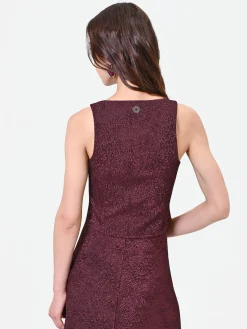 TOP BORDEAUX IN TESSUTO JACQUARD LAMÉ
