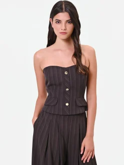 TOP BUSTIER GESSATO TESTA DI MORO