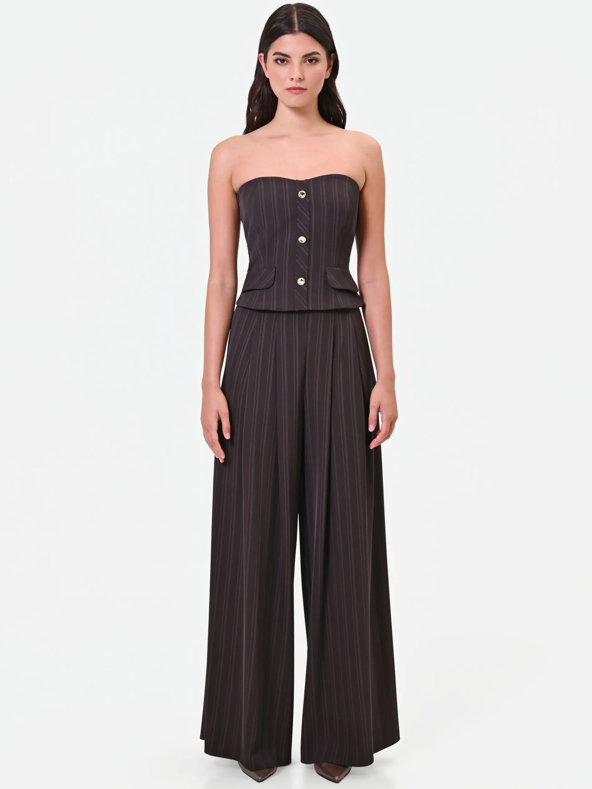 TOP BUSTIER GESSATO TESTA DI MORO