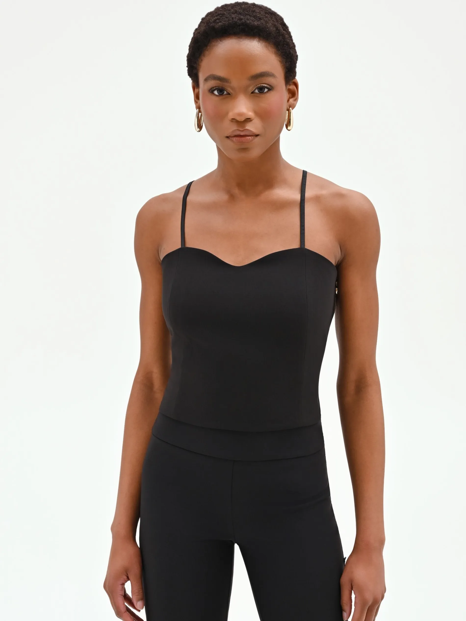 TOP BUSTIER NERO CON DOPPIE SPALLINE