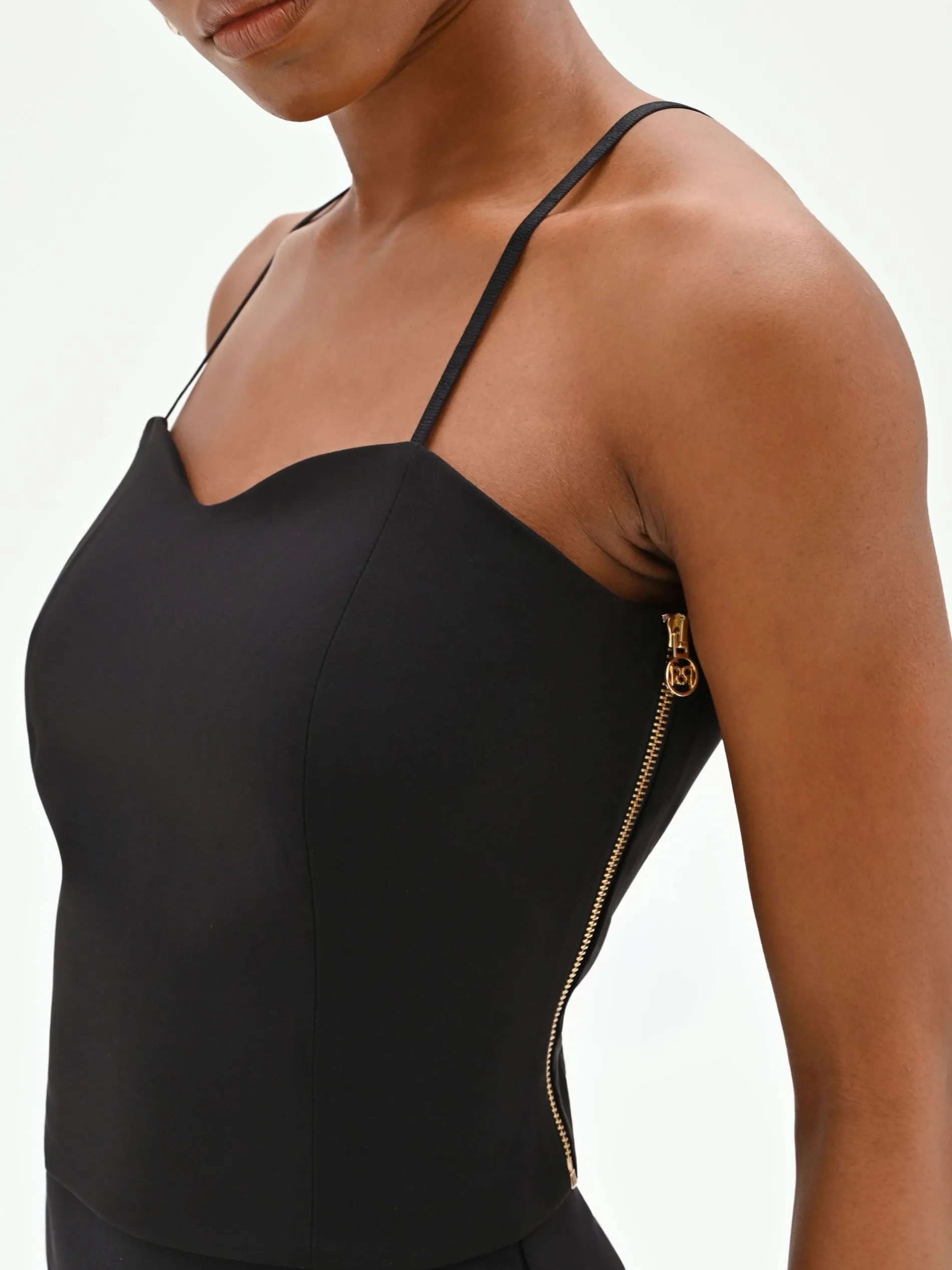 TOP BUSTIER NERO CON DOPPIE SPALLINE