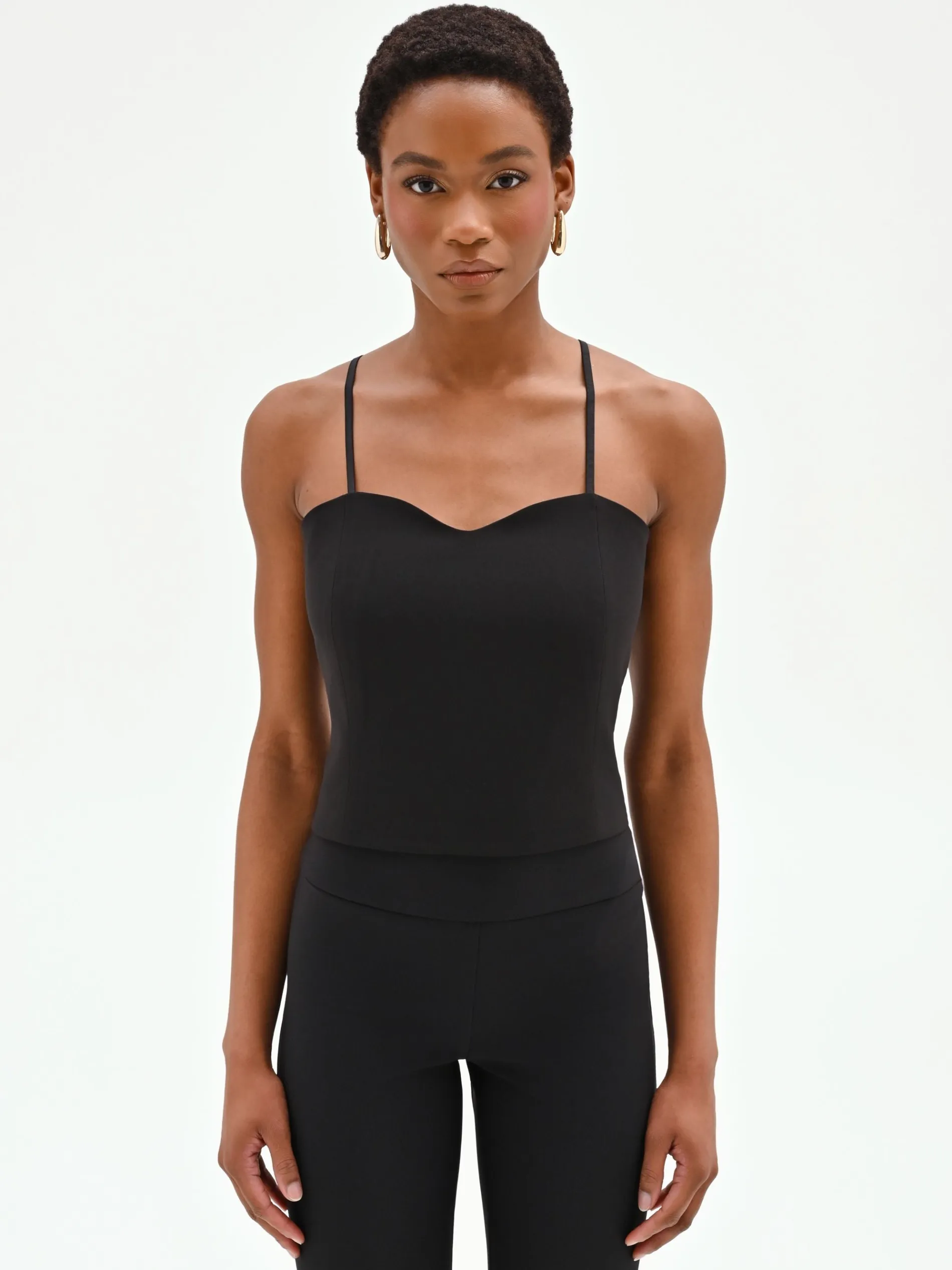 TOP BUSTIER NERO CON DOPPIE SPALLINE