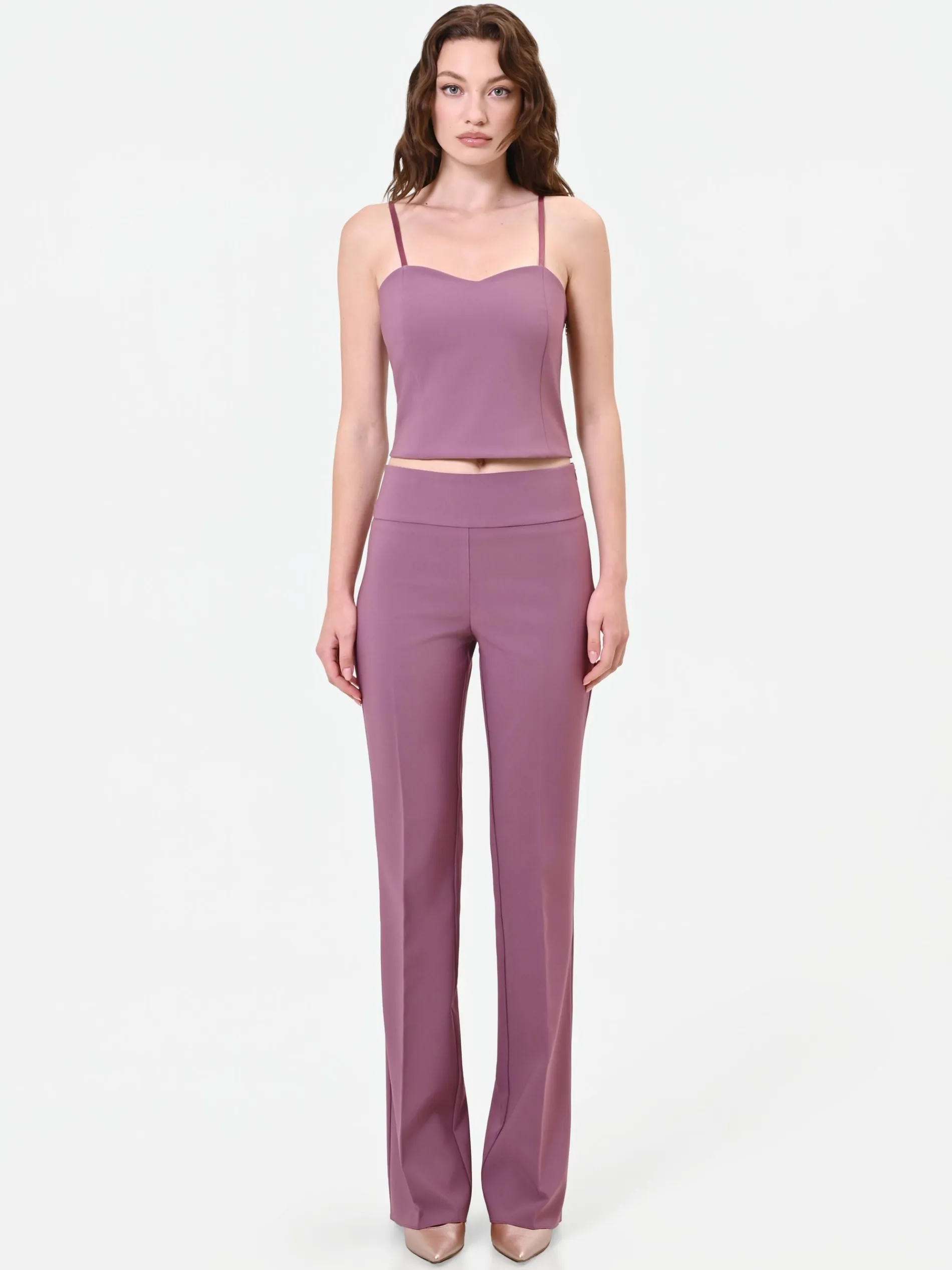 TOP CROP ROSA ANTICO STILE BUSTIER