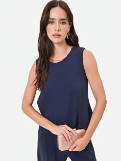 TOP GIROCOLLO BLU NAVY DALLA LINEA ESSENZIALE