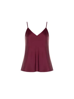 TOP LINGERIE IN RASO BORDEAUX ROSSO