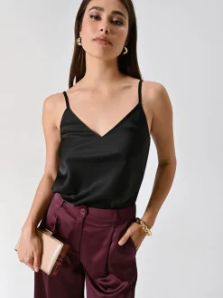 TOP NERO SPALLINE SOTTILI