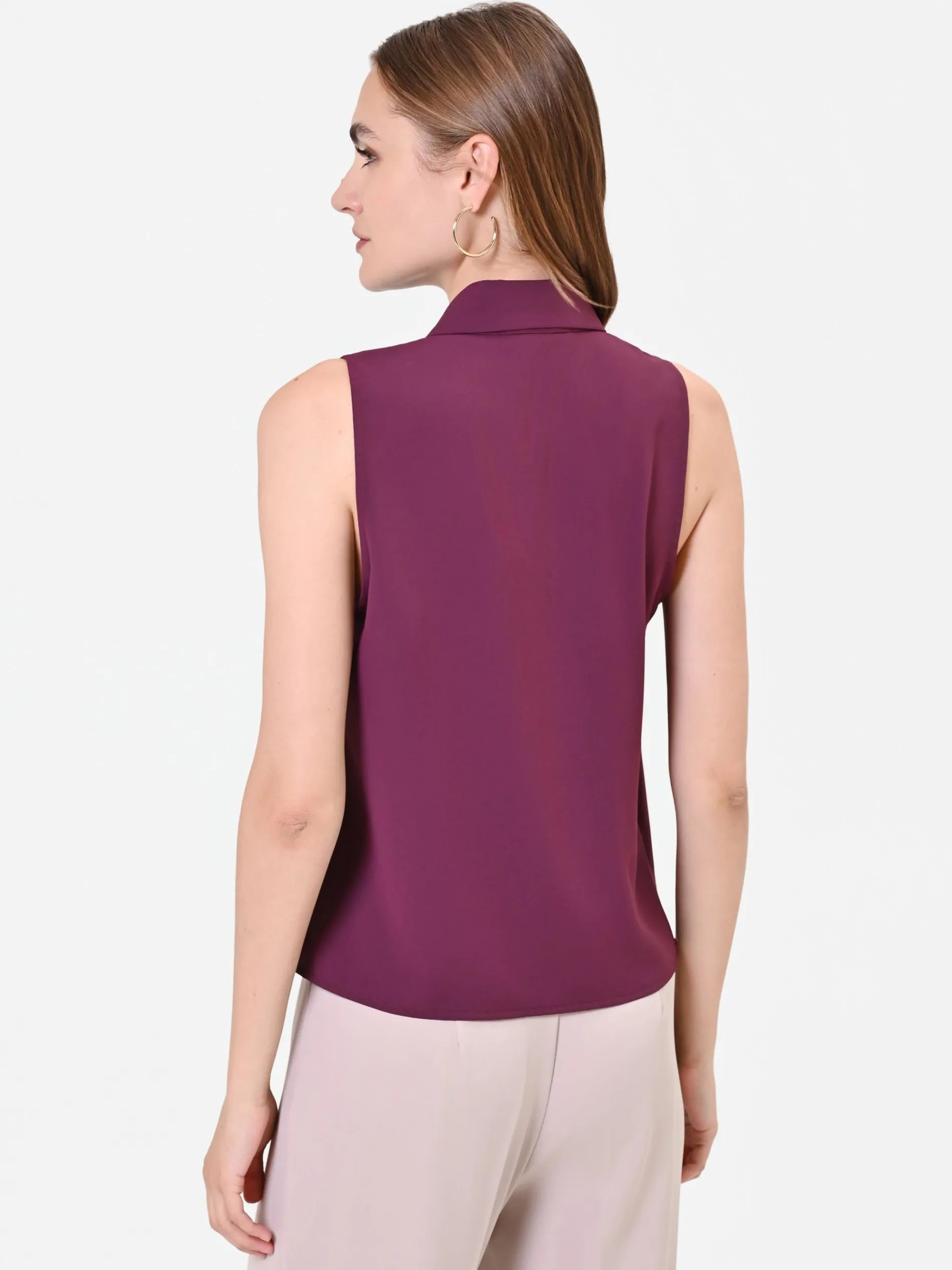 TOP SMANICATO BORDEAUX CON ROUCHE VERTICALE