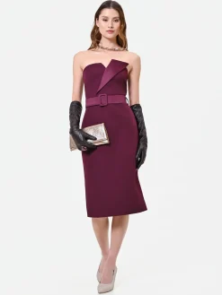 TUBINO BORDEAUX CON CINTURA E REVER