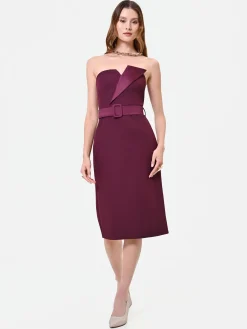 TUBINO BORDEAUX CON CINTURA E REVER