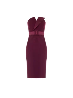 TUBINO BORDEAUX CON CINTURA E REVER