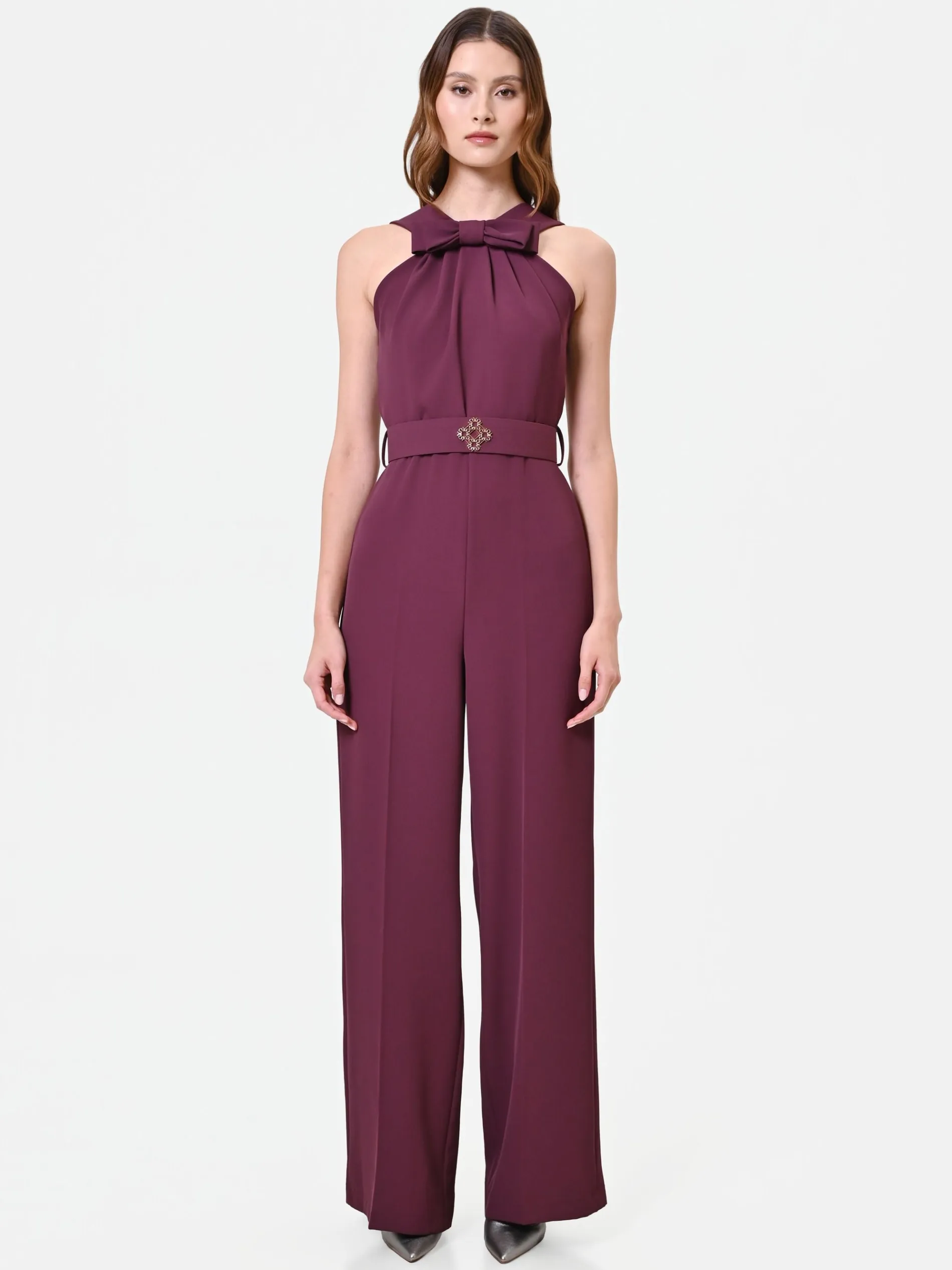 TUTA BORDEAUX CON MAXI FIOCCO AL COLLO