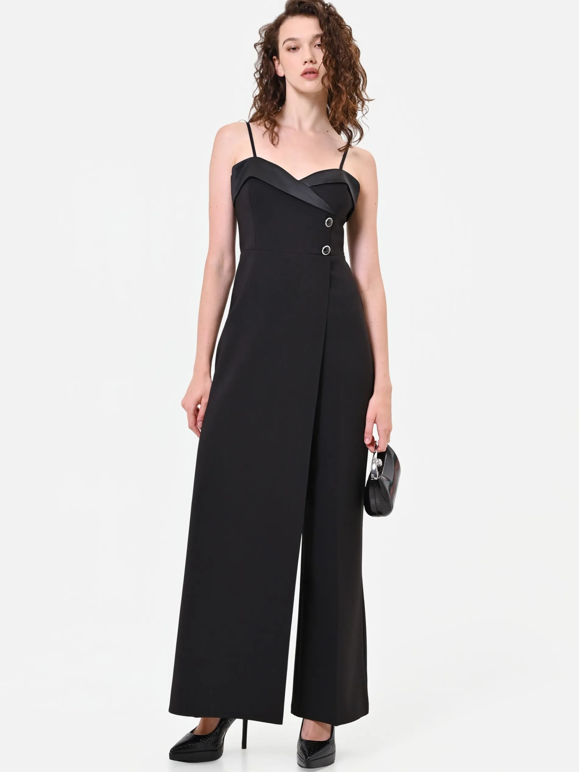 TUTA BUSTIER NERA CON REVER LUCIDO