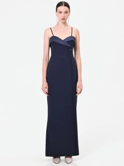 TUTA LUNGA BLU NAVY CON CORPETTO BUSTIER