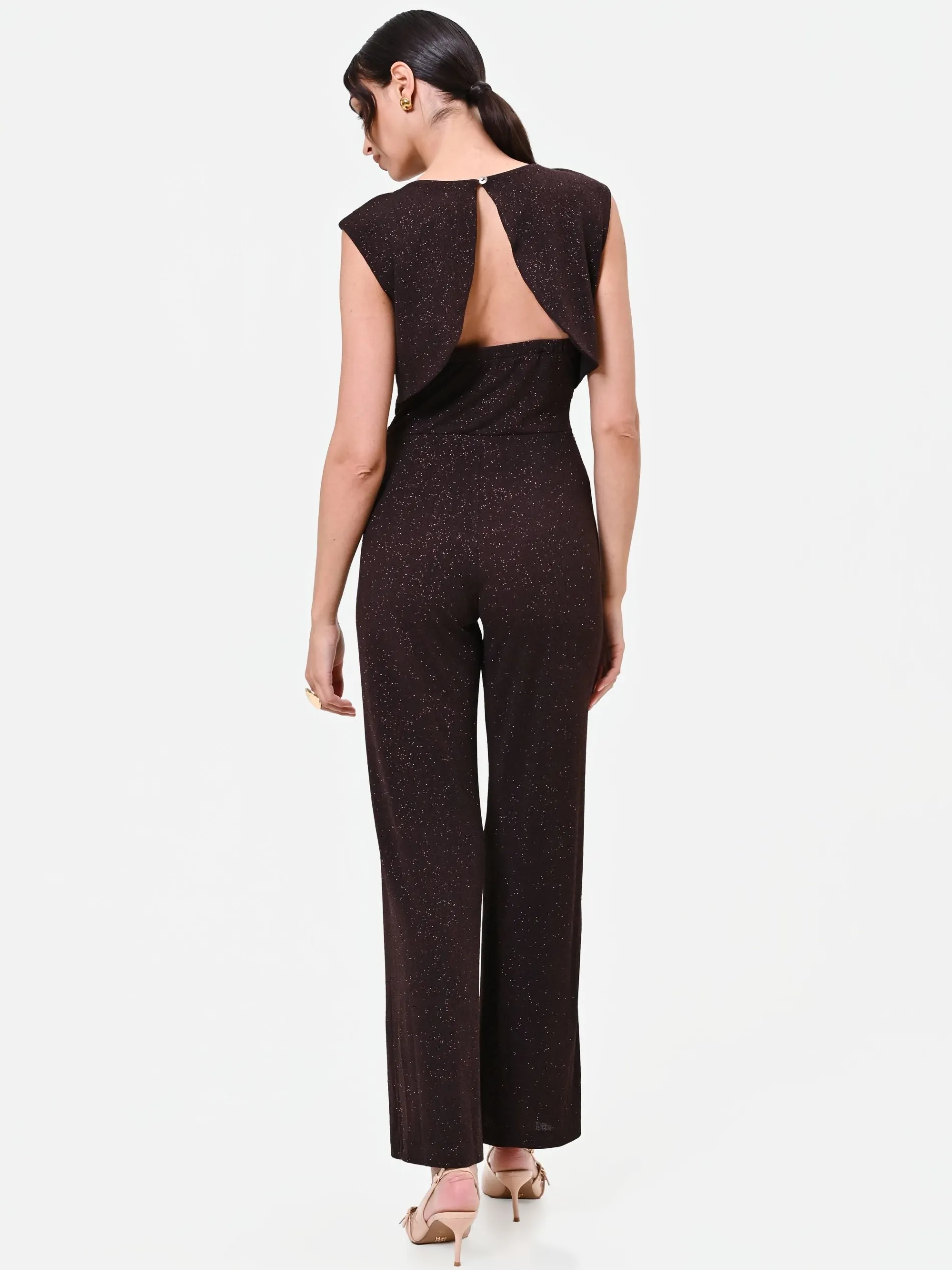 TUTA MORO MARRONE CON PANTALONE A PALAZZO