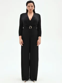 TUTA NERA CURVY PALAZZO IN JERSEY FLUIDO