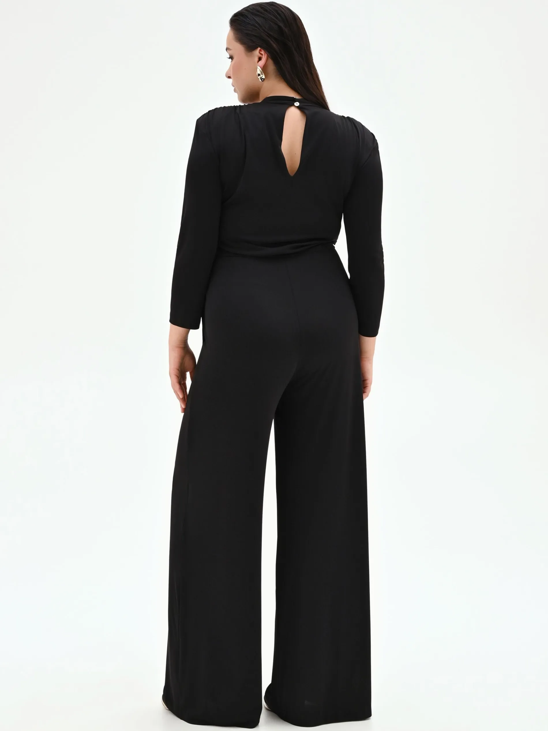 TUTA NERA CURVY PALAZZO IN JERSEY FLUIDO