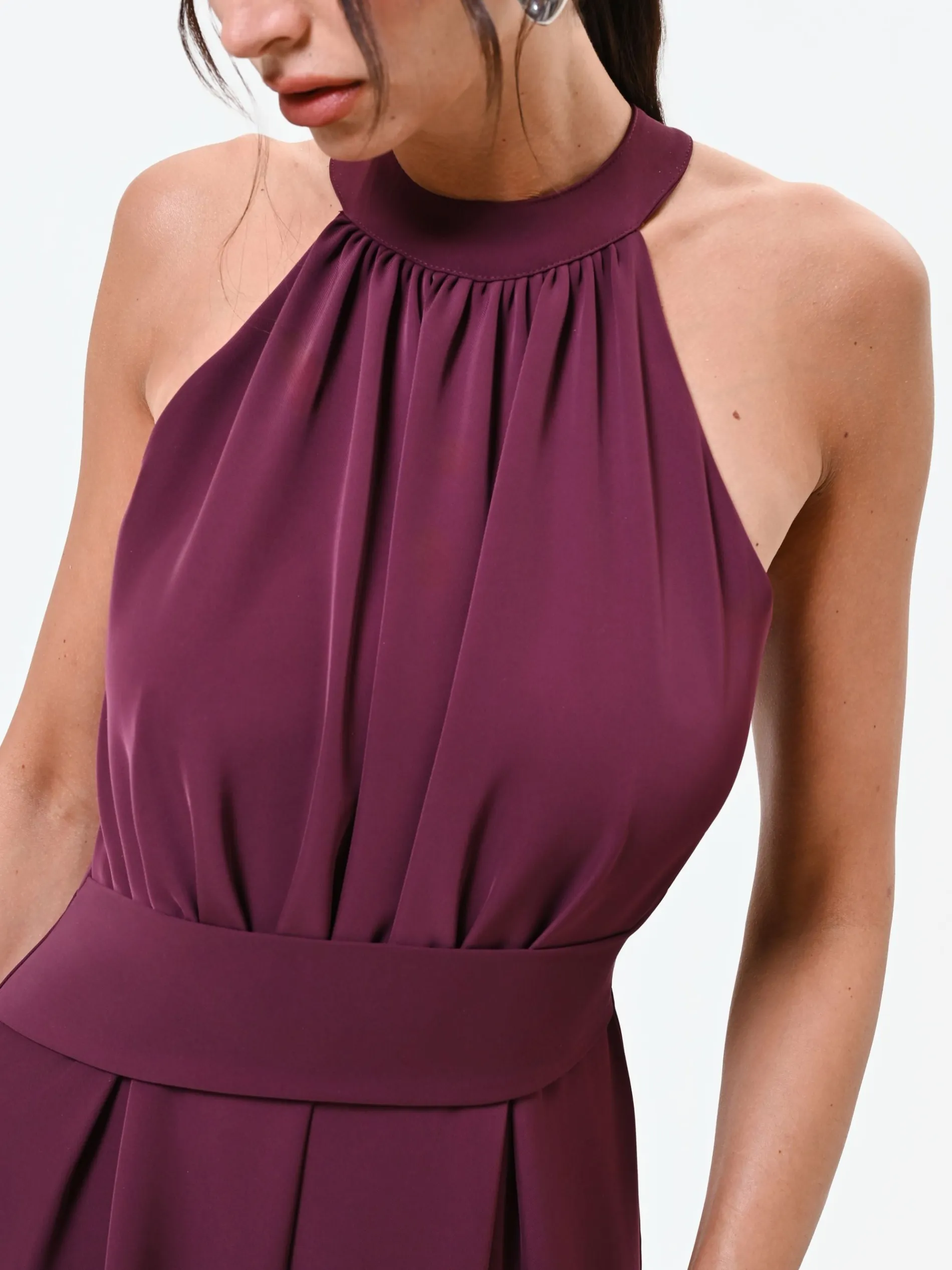 TUTA ROSSO BORDEAUX CON PANTALONE PALAZZO