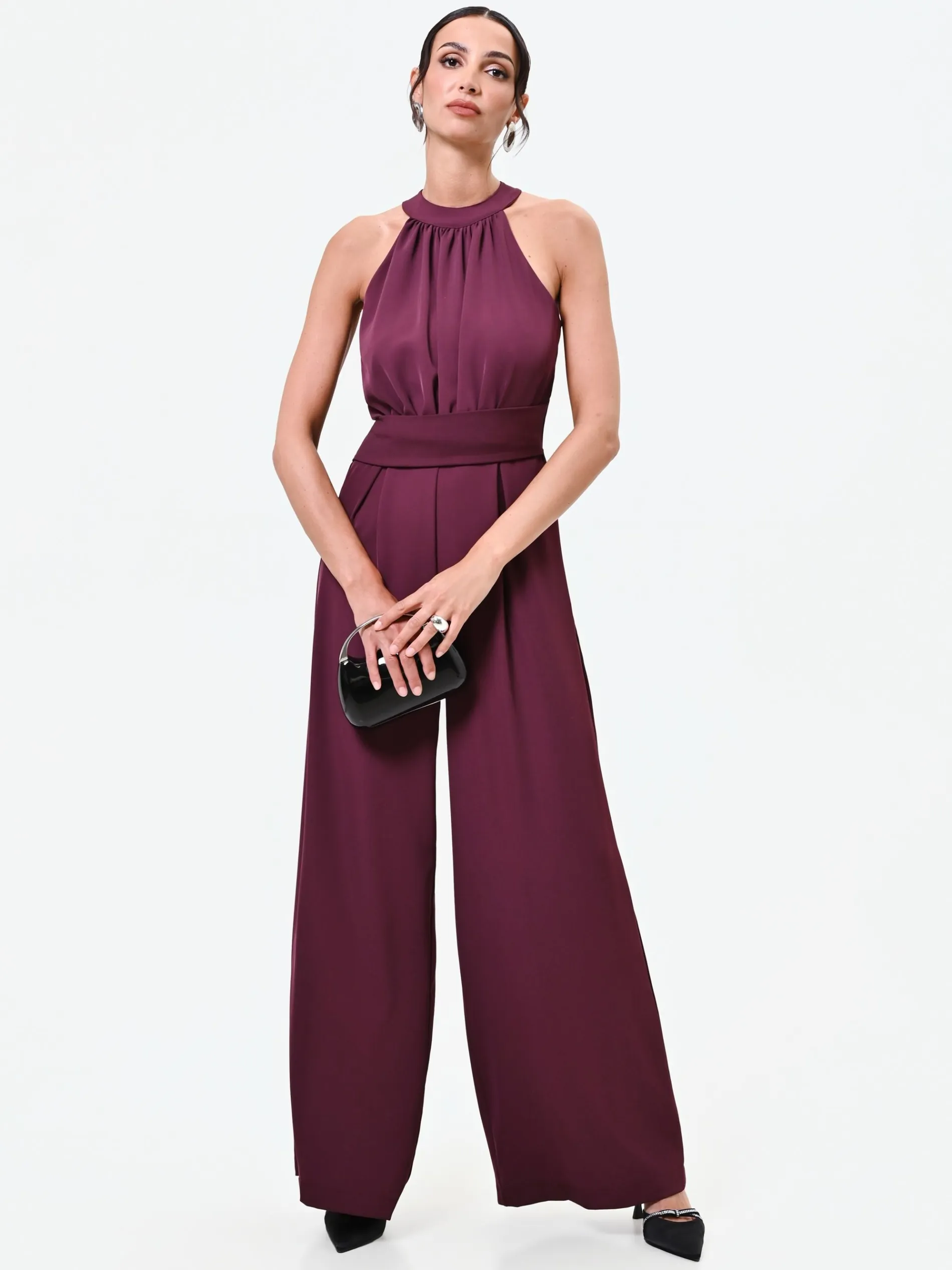 TUTA ROSSO BORDEAUX CON PANTALONE PALAZZO